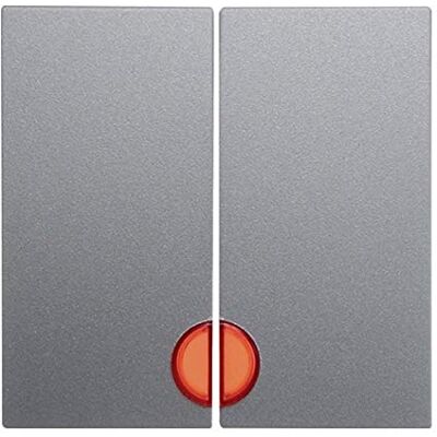 Hager Tecla con lente para mecanismo doble aluminio Hager Tecla con lente para mecanismo doble aluminio
