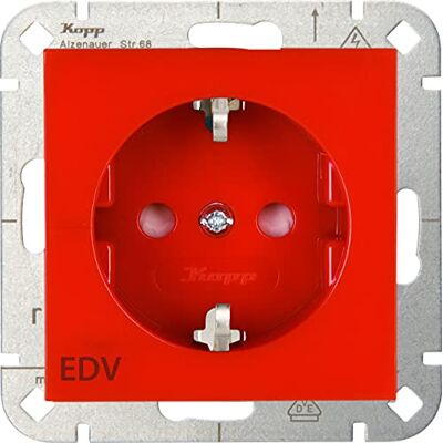 Kopp Enchufe con protección de Contacto, Rosso Kopp Enchufe con protección de Contacto, Rosso