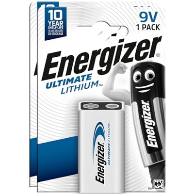 Energizer 2 Baterías Ultimate Lithium L6LR61 Pilas E-Block Transistor 9V Energizer 2 Baterías Ultimate Lithium L6LR61 Pilas E-Block Transistor 9V