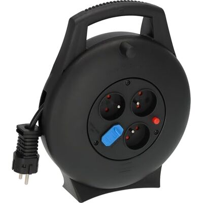 Brennenstuhl Vario Line Carrete eléctrico de 3 vías con Cable USB (Cable de 10 m, Fabricado en Alemania), Color Negro Brennenstuhl Vario Line Carrete eléctrico de 3 vías con Cable USB (Cable de 10 m, Fabricado en Alemania), Color Negro