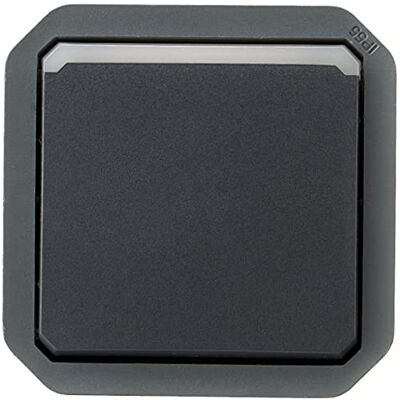 Legrand Pulsador luminoso impermeable Plexo 10A para equipar una caja o placa soporte acabado antracita Legrand Pulsador luminoso impermeable Plexo 10A para equipar una caja o placa soporte acabado antracita