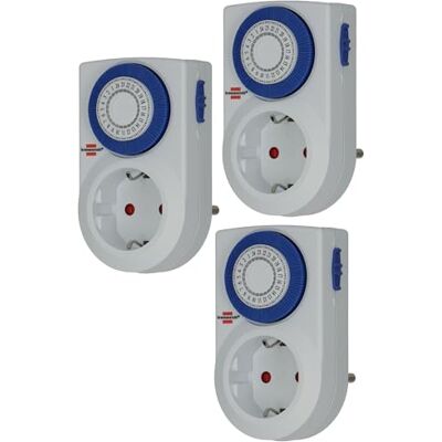 Brennenstuhl Juego de 3 Unidades Temporizador MMZ 20 / Enchufe programable de Temporizador mecánico (Temporizador mécanico, Programador Diario, Enchufe con protección de Contacto) Blanco Brennenstuhl Juego de 3 Unidades Temporizador MMZ 20 / Enchufe programable de Temporizador mecánico (Temporizador mécanico, Programador Diario, Enchufe con protección de Contacto) Blanco