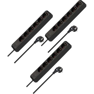 Brennenstuhl Regleta Eco-Line Juego de 6 vías de 3 (receptáculo múltiple con Mayor protección táctil y Cable de 1,5 m) Negro Brennenstuhl Regleta Eco-Line Juego de 6 vías de 3 (receptáculo múltiple con Mayor protección táctil y Cable de 1,5 m) Negro