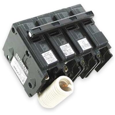 Siemens Disyuntor de circuito MP-T de 240 voltios de 80 amperios con disparo de derivación de 120 voltios de tres polos Siemens Disyuntor de circuito MP-T de 240 voltios de 80 amperios con disparo de derivación de 120 voltios de tres polos