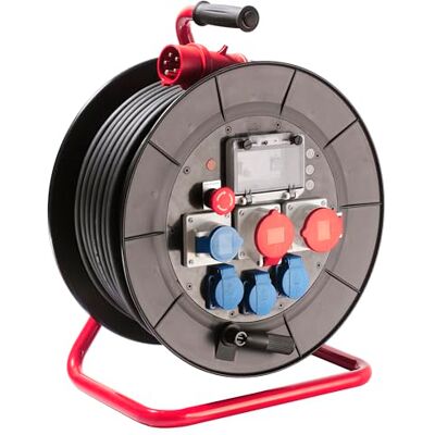 as - Schwabe AS Schwabe Mamuth Enrollador de cable (40 m, H07RN-F 5G2,5, exterior IP44, enchufe CEE 400 V, 16 A, 5 polos, 6 enchufes, interruptor diferencial FI, parada de emergencia, Made in Germany as - Schwabe AS Schwabe Mamuth Enrollador de cable (40 m, H07RN-F 5G2,5, exterior IP44, enchufe CEE 400 V, 16 A, 5 polos, 6 enchufes, interruptor diferencial FI, parada de emergencia, Made in Germany