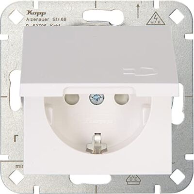 Kopp Enchufe con protección de Contacto, Blanco Kopp Enchufe con protección de Contacto, Blanco