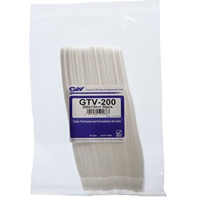 GW Kabelbinder-Technik GTV-200HD/50WHT Brida para Cables con Velcro GW Kabelbinder-Technik GTV-200HD/50WHT Brida para Cables con Velcro