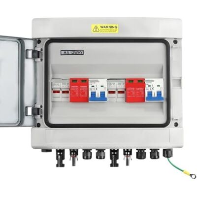 AKOPNCFY Caja combinadora PV DC 500V 2 entradas 2 Salidas Solar fotovoltaico con protección contra sobretensiones Fusible DC MCB SPD Caja Impermeable IP65 AKOPNCFY Caja combinadora PV DC 500V 2 entradas 2 Salidas Solar fotovoltaico con protección contra sobretensiones Fusible DC MCB SPD Caja Impermeable IP65
