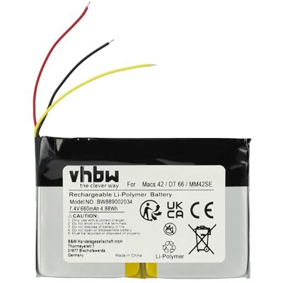 vhbw - Hella Gutmann MM42/DT66/MM66/MM42SE - 660mAh - 7,4V Li-Po - Batería vhbw - Hella Gutmann MM42/DT66/MM66/MM42SE - 660mAh - 7,4V Li-Po - Batería