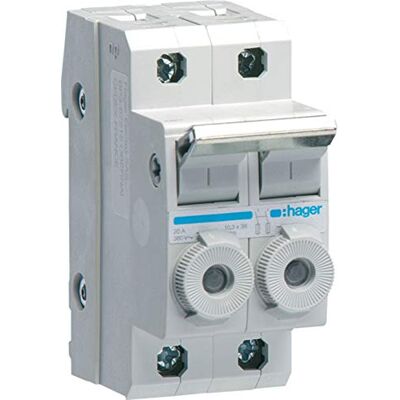 Hager Interruptor con fusibles serie L900, 10,3x38, 2P, 20A, 380V Hager Interruptor con fusibles serie L900, 10,3x38, 2P, 20A, 380V