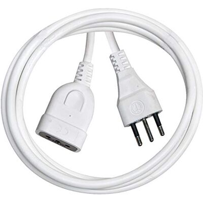 Brennenstuhl , Cable de extensión de plástico 10A 2 m Blanco H05VV-F 3G1.0 *IT* Brennenstuhl , Cable de extensión de plástico 10A 2 m Blanco H05VV-F 3G1.0 *IT*