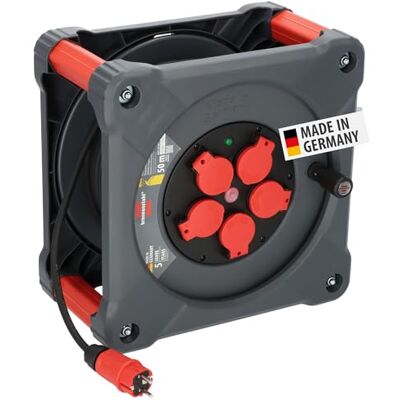 Brennenstuhl Carrete de cable profesional KA 5100 5 IP44 (cable H07RN-F 3G1,5 de 50 m en negro, 5 tomas de seguridad, uso en obra y exterior permanente, fabricado en Alemania) Brennenstuhl Carrete de cable profesional KA 5100 5 IP44 (cable H07RN-F 3G1,5 de 50 m en negro, 5 tomas de seguridad, uso en obra y exterior permanente, fabricado en Alemania)