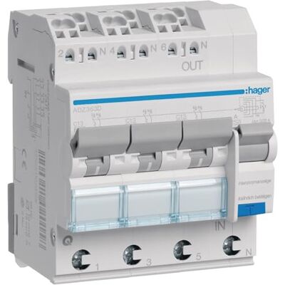 Hager Fi-LS-Interruptor Tipo 3X 1p + n 6ka c-13a 30ma un Control de Calidad fi-LS-s Hager Fi-LS-Interruptor Tipo 3X 1p + n 6ka c-13a 30ma un Control de Calidad fi-LS-s