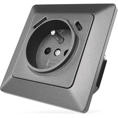 Toma de corriente EMOS con USB-A+USB-C - IP20, 250V, 16A Toma de corriente EMOS con USB-A+USB-C - IP20, 250V, 16A