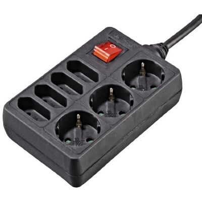 Hama 108868 Regleta de 7 enchufes con Interruptor (1.4 m), Negro Hama 108868 Regleta de 7 enchufes con Interruptor (1.4 m), Negro
