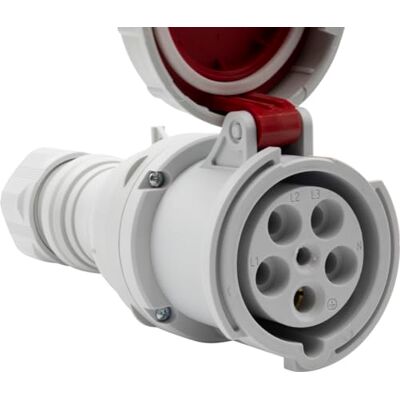 Brennenstuhl Enchufe eléctrico industrial CEE de 5 polos para uso exterior, toma CEE 400 V/63 A con tapa, conexión atornillable, uso al aire libre, obras, industria, camping, IP67, 63 A Brennenstuhl Enchufe eléctrico industrial CEE de 5 polos para uso exterior, toma CEE 400 V/63 A con tapa, conexión atornillable, uso al aire libre, obras, industria, camping, IP67, 63 A