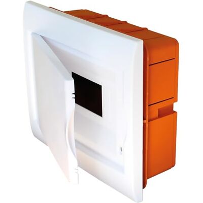 Electraline Cuadro de empotrar con puerta blanca, fabricado en tecnopolímero aislante autoextinguible con puerta de policarbonato, 8 módulos, 255x215x75mm, IP40 Electraline Cuadro de empotrar con puerta blanca, fabricado en tecnopolímero aislante autoextinguible con puerta de policarbonato, 8 módulos, 255x215x75mm, IP40