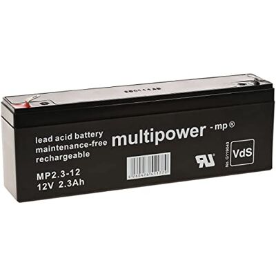 Powery Batería Plomo (multipower) MP2,3-12 reemplazo de MP2,2-12 VDS Powery Batería Plomo (multipower) MP2,3-12 reemplazo de MP2,2-12 VDS