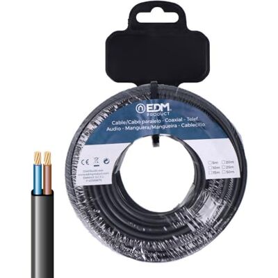 EDM Product Cable Eléctrico Manguera 28729 Negro 2 x 0,75 mm 10 m Plano Marca EAN: 8425998287295 EDM Product Cable Eléctrico Manguera 28729 Negro 2 x 0,75 mm 10 m Plano Marca EAN: 8425998287295