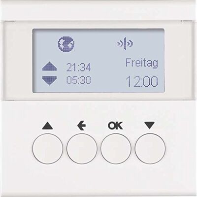 Hager Temporizador para persianas, plataforma berker.Net, aplicación KNX radio, para series berker S.1/ B.3/ B.7 de , blanco polar, brillo Hager Temporizador para persianas, plataforma berker.Net, aplicación KNX radio, para series berker S.1/ B.3/ B.7 de , blanco polar, brillo