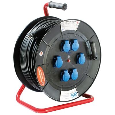 as - Schwabe AS Schwabe Mammouth Enrollador de cable (80 m, H07RN-F 3G2,5, exterior IP44, 6 enchufes con tierra, extremadamente robusto, Made in Germany as - Schwabe AS Schwabe Mammouth Enrollador de cable (80 m, H07RN-F 3G2,5, exterior IP44, 6 enchufes con tierra, extremadamente robusto, Made in Germany