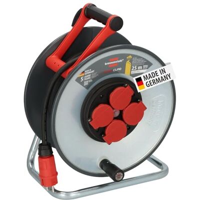 Brennenstuhl Professional SteelCore Carrete SC 2200 IP44, 25m H07RN-F 3G2,5, cuerpo de tambor de chapa de acero, uso en obra y exterior permanente, fabricado en Alemania Brennenstuhl Professional SteelCore Carrete SC 2200 IP44, 25m H07RN-F 3G2,5, cuerpo de tambor de chapa de acero, uso en obra y exterior permanente, fabricado en Alemania
