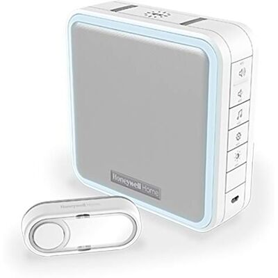 Honeywell Home Serie 9, Timbre Portátil, Inalámbrico, con Led y con Pulsador (Blanco) Honeywell Home Serie 9, Timbre Portátil, Inalámbrico, con Led y con Pulsador (Blanco)