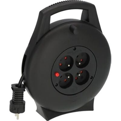 Brennenstuhl Vario Line Carrete eléctrico (4 veces/mini alargador de cable interior para el hogar, 10 m de cable, Made in Germany) negro Brennenstuhl Vario Line Carrete eléctrico (4 veces/mini alargador de cable interior para el hogar, 10 m de cable, Made in Germany) negro