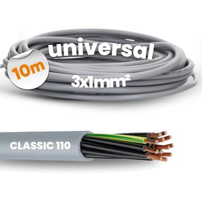 Lapp 1119203 Ölflex Classic 110 Cable de control de PVC (10 m, 3 x 1 mm², con conductor de protección verde y amarillo, 3 G1,0 mm², cable de 3 núcleos) Lapp 1119203 Ölflex Classic 110 Cable de control de PVC (10 m, 3 x 1 mm², con conductor de protección verde y amarillo, 3 G1,0 mm², cable de 3 núcleos)
