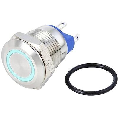 TRU Components GQ12-AF-10E/J/B/24V/S Interruptor de presión a prueba de vandalismo 48 V/DC 2A 1 TRU Components GQ12-AF-10E/J/B/24V/S Interruptor de presión a prueba de vandalismo 48 V/DC 2A 1