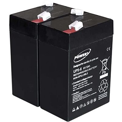 Powery Batería de Gel para Panasonic LC-R064R5P 6V 5Ah (Reemplaza también 4Ah 4,5Ah) Powery Batería de Gel para Panasonic LC-R064R5P 6V 5Ah (Reemplaza también 4Ah 4,5Ah)