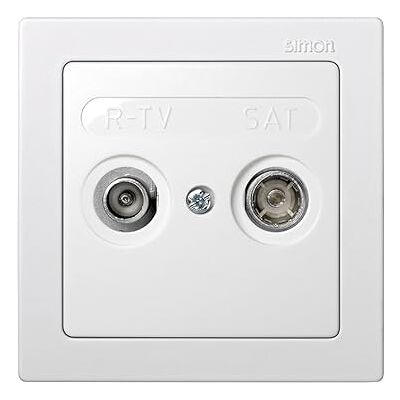 Simon 73 LOFT – Toma R-TV+SAT Intermedia, Mecanismo de Superficie para Conexión de Radio, Televisión y Satélite, Serie Compacta sin Necesidad de Obra, Acabado Color Blanco Mate Simon 73 LOFT – Toma R-TV+SAT Intermedia, Mecanismo de Superficie para Conexión de Radio, Televisión y Satélite, Serie Compacta sin Necesidad de Obra, Acabado Color Blanco Mate