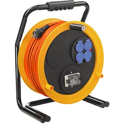 Brennenstuhl Brobusta Cable de extensión para uso continuo en exteriores IP44 (cable de 25 m con interruptor de protección RCD de 30 mA, para construcción, fabricado en Alemania) Brennenstuhl Brobusta Cable de extensión para uso continuo en exteriores IP44 (cable de 25 m con interruptor de protección RCD de 30 mA, para construcción, fabricado en Alemania)