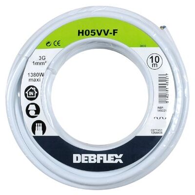 DEBFLEX Cable Flexible Blanco 10m - Cables Eléctricos DEBFLEX Cable Flexible Blanco 10m - Cables Eléctricos