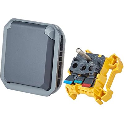 Legrand Toma de corriente con tierra impermeable con persiana Plexo 16A 250V para equipar una caja o placa soporte acabado antracita Legrand Toma de corriente con tierra impermeable con persiana Plexo 16A 250V para equipar una caja o placa soporte acabado antracita