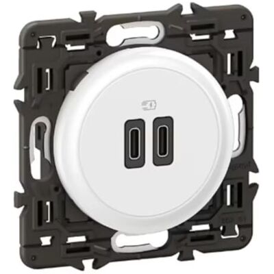 Legrand Enchufe USB-C doble celana 2 puertos USB-C 3A/20W Recarga todo tipo de equipos electrónicos Listo para instalar Blanco Legrand Enchufe USB-C doble celana 2 puertos USB-C 3A/20W Recarga todo tipo de equipos electrónicos Listo para instalar Blanco