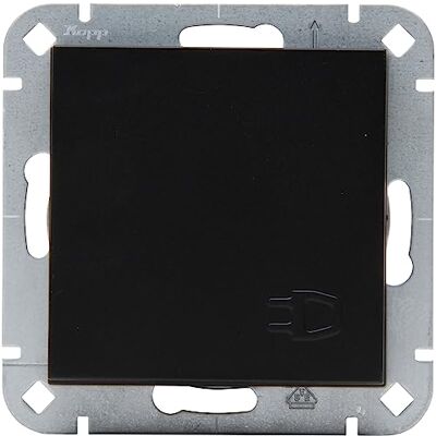 Kopp HK07 – Enchufe con protección de contacto, tapa abatible, mayor protección táctil, color negro mate – (3 unidades) Kopp HK07 – Enchufe con protección de contacto, tapa abatible, mayor protección táctil, color negro mate – (3 unidades)
