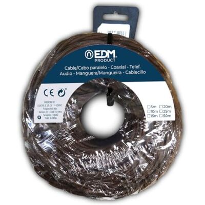 EDM Paralelo Textil Trenzado 2x1,5mm Marron 5m EDM Paralelo Textil Trenzado 2x1,5mm Marron 5m