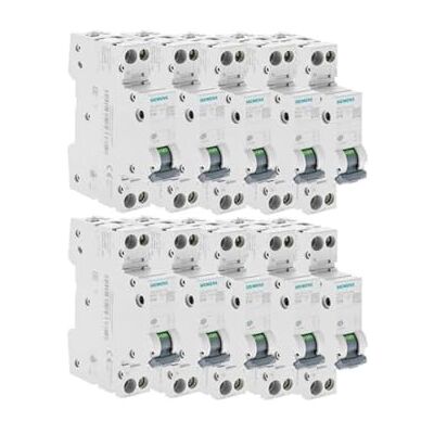 Siemens Juego de 10 interruptores eléctricos fase + neutro 16A Siemens Juego de 10 interruptores eléctricos fase + neutro 16A