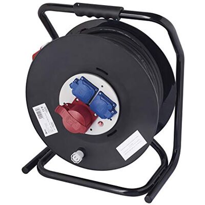EMOS Tambor de Cable CEE 33m 3 Tomas (1 CEE, 2 Schuko) Resistente al Agua 230 V/400 V, 15 A, 2500 W/6400 W Aislamiento de Goma H07RN-F 2,5 mm2 IP44 para Exteriores y Camping EMOS Tambor de Cable CEE 33m 3 Tomas (1 CEE, 2 Schuko) Resistente al Agua 230 V/400 V, 15 A, 2500 W/6400 W Aislamiento de Goma H07RN-F 2,5 mm2 IP44 para Exteriores y Camping