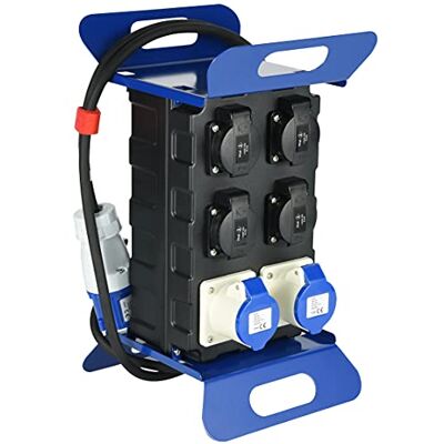 Electraline 60429 Cuadro Eléctrico de Obra con Interruptor termomagnético de 16A, 4 enchufes Schuko + 2 enchufes industriales CEE. Cable 2 M H07RN-F 3G2.5 mm² IP44 Electraline 60429 Cuadro Eléctrico de Obra con Interruptor termomagnético de 16A, 4 enchufes Schuko + 2 enchufes industriales CEE. Cable 2 M H07RN-F 3G2.5 mm² IP44