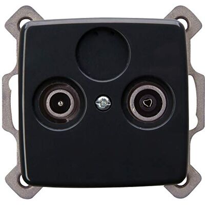 Kopp Toma de Antena con Dos Salidas TV/RF, Toma única y de Paso para televisión por Cable, instalación única y comunitaria, Color Gris Kopp Toma de Antena con Dos Salidas TV/RF, Toma única y de Paso para televisión por Cable, instalación única y comunitaria, Color Gris