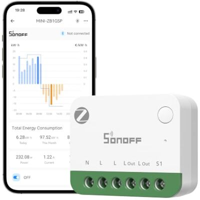 SONOFF , Zigbee 3.0, Zigbee One PM, interruptor de iluminación inteligente, monitoreo de energía, se requiere hub Zigbee, se necesita conductor neutro, medición de corriente, compatible con SONOFF , Zigbee 3.0, Zigbee One PM, interruptor de iluminación inteligente, monitoreo de energía, se requiere hub Zigbee, se necesita conductor neutro, medición de corriente, compatible con