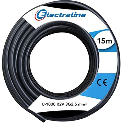 Electraline Corona de cable U-1000 R2V 3G2,5 15M Negro Electraline Corona de cable U-1000 R2V 3G2,5 15M Negro
