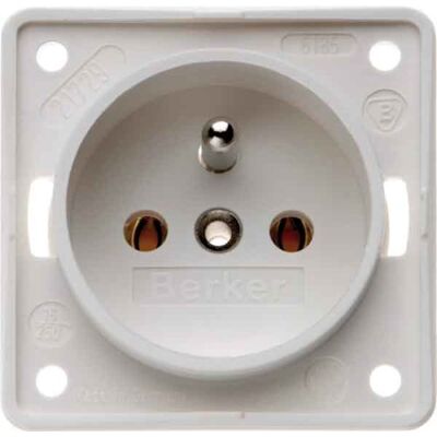Hager Toma corriente con pin tierra blanco polar mate Hager Toma corriente con pin tierra blanco polar mate