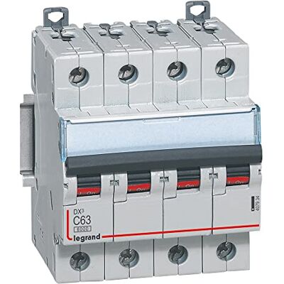 Legrand Interruptor Automático Magneto Térmico, 4P, 63A, Curva C, 10 kA, 4 módulo, DX3, Legrand Interruptor Automático Magneto Térmico, 4P, 63A, Curva C, 10 kA, 4 módulo, DX3,