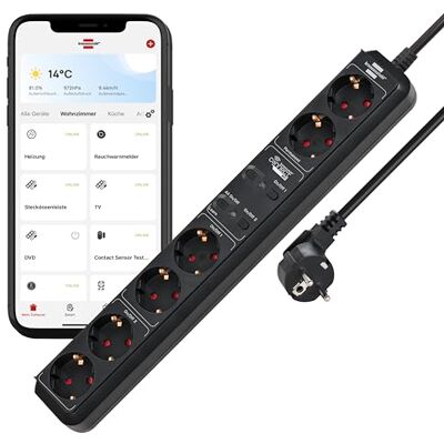 Brennenstuhl Connect Regleta Inteligente Eco-Line WS EL0102 con 6 Tomas programable (Regleta WiFi, Control por App o Voz, aplicación Gratuita, Compatible con Alexa y Google Assistant) Negro Brennenstuhl Connect Regleta Inteligente Eco-Line WS EL0102 con 6 Tomas programable (Regleta WiFi, Control por App o Voz, aplicación Gratuita, Compatible con Alexa y Google Assistant) Negro