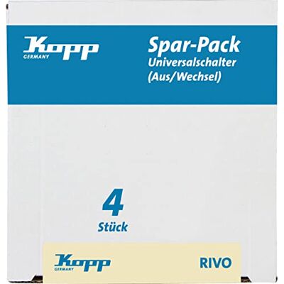 Kopp Profi-Pack Juego de 4 interruptores universales (10 AX, 250 V), color gris Kopp Profi-Pack Juego de 4 interruptores universales (10 AX, 250 V), color gris
