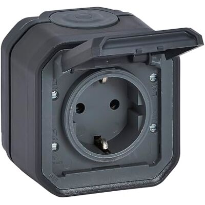 Legrand , Plexo New Toma de corriente (16 A, 250 V, IP44 – IK07, incluye tapa abatible, protección contra contacto) Legrand , Plexo New Toma de corriente (16 A, 250 V, IP44 – IK07, incluye tapa abatible, protección contra contacto)