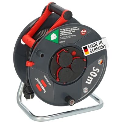 Brennenstuhl Enrollacables Garant V2 IP44 50m exterior (Made in Germany, 3 tomas de corriente con contacto de puesta a tierra, plástico especial) Brennenstuhl Enrollacables Garant V2 IP44 50m exterior (Made in Germany, 3 tomas de corriente con contacto de puesta a tierra, plástico especial)